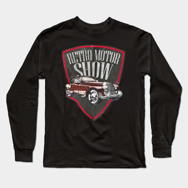 Retro Motor Show Long Sleeve T-Shirt by Genuine Vintage